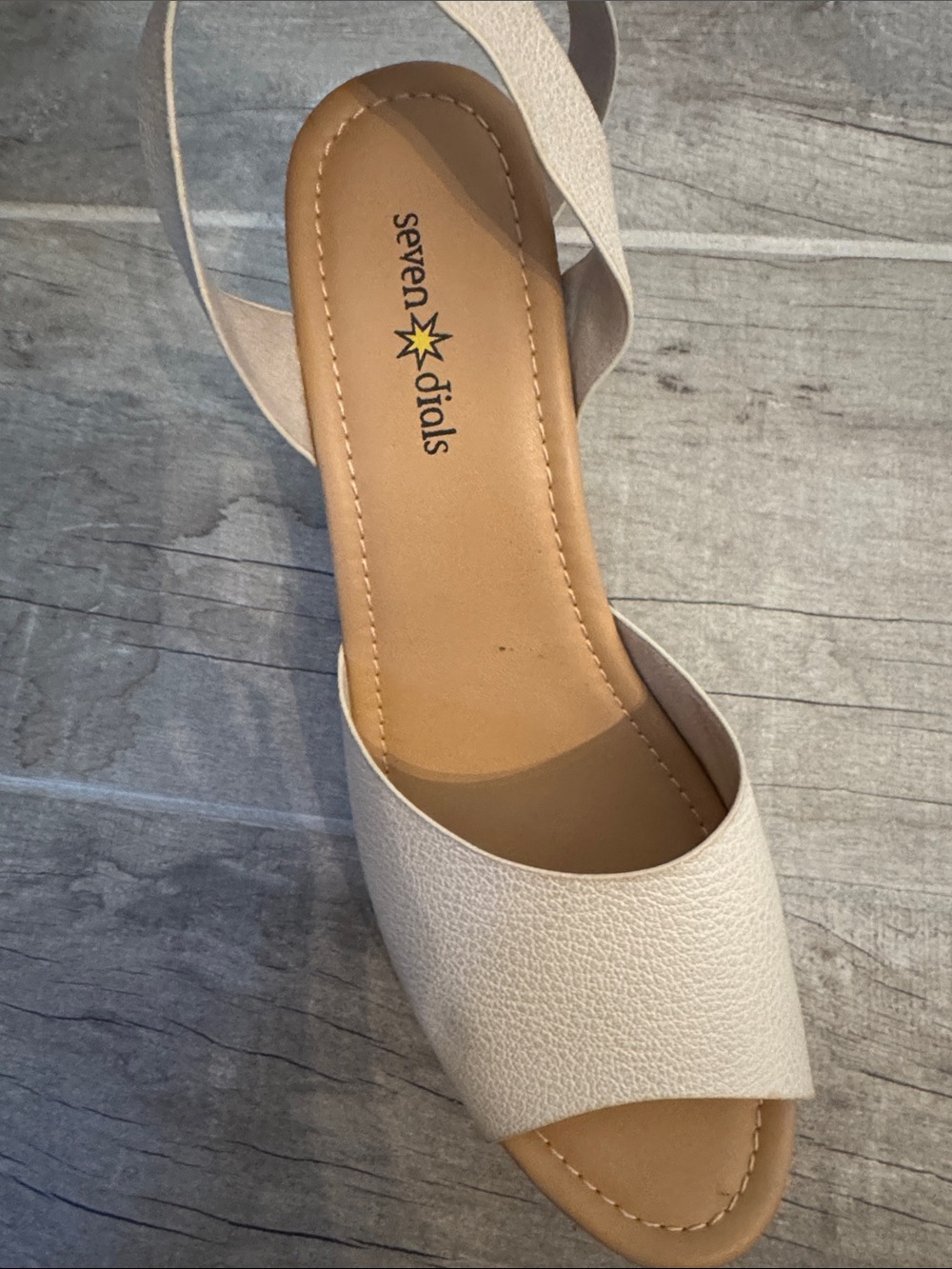 Seven Dials Cream Studded Ankle-Strap Wedge Sandals - Picture 4 of 5